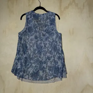 Anthropologie Vanessa Virginia Floral Metallic Sleeveless Blouse Top Women's M thumbnail 6