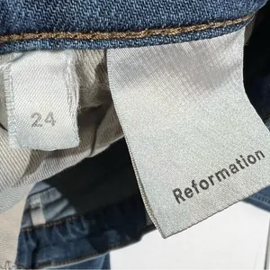 Reformation High & Skinny Jeans Havana Wash High Rise Blue‎ Denim Size 24 thumbnail 4