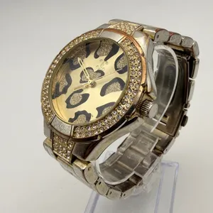 Charming Charlie Gold-Tone Leopard Print Watch with Rhinestone Bezel New Battery thumbnail 2