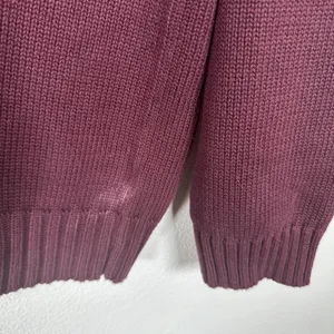 Lauren Ralph Lauren Sweater Womens Size XL Wine Cotton Knit Crest Logo Pullover thumbnail 3