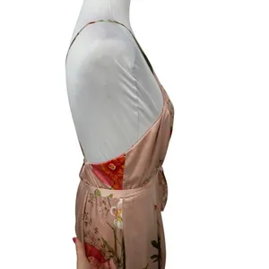 Lulus Faux Wrap XL Blush Pink Floral Satin Maxi Dress Romantic Wedding Guest thumbnail 12
