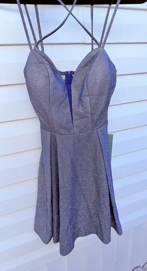 Light Blue Glittery Homecoming Dress thumbnail 1