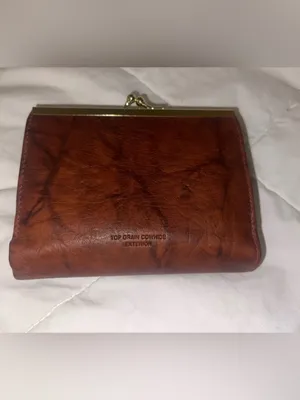 Buxton Cowhide Brown Leather Snap Wallet with Embossed Floral Logo thumbnail 2