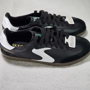 NWT Skechers Court & Classics Men’s Size 10 Black White Leather Sneakers thumbnail 4