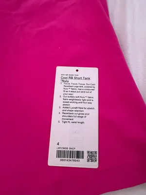 Cool Racerback Short Tank Top *Nulu “Sonic Pink” Size 4 thumbnail 5