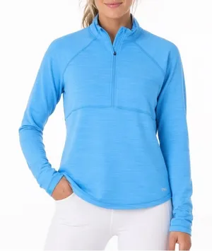 DSG Movement Womens S Aqua Blue Heather 1/4 Zip Pullover NEW thumbnail 1