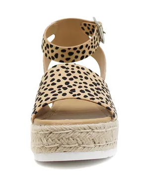 Leopard cheetah print espadrille platform sandals thumbnail 6