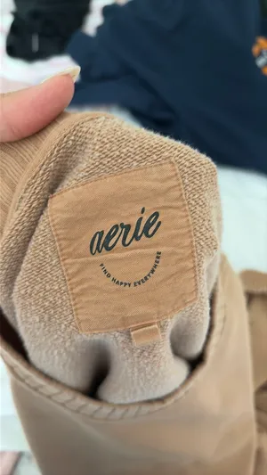 AERIE Brown Oversized Crewneck thumbnail 3