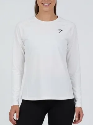 Gymshark Long Sleeve Workout Shirt White XL Athleisure Athletic Top thumbnail 1