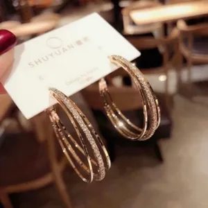 18K Gold Plated Open Hoop Earrings for Women thumbnail 4