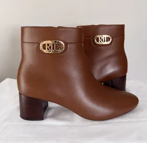 Ralph Lauren Lauren tan leather ankle boots thumbnail 5