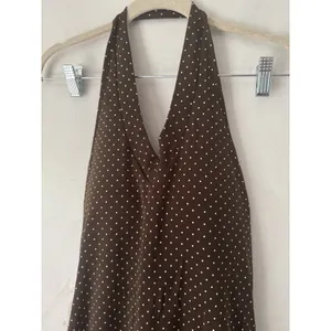 NWT OGL Soft Stretch Cotton Halter Neck Polka Dot Mini Bra Dress Medium Brown thumbnail 3