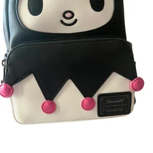 Loungefly Sanrio Kuromi Cosplay Mini Backpack Black Purple Skull‎ 3D Ears Tail thumbnail 2