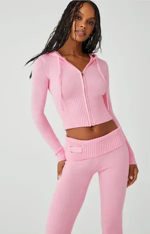 Frankie's Bikinis Amiee cloud knit zip up thumbnail 1
