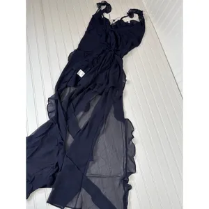 NWT Rumored Just Like Heaven Maxi Dress Navy Ruffled Party Gala Banquet Size S thumbnail 2