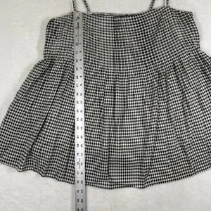 Reformation Black White Gingham Smocked Peplum Cami Top Spaghetti Strap M thumbnail 4