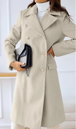 Amazon Women's Winter Lapel Double Breasted Long Wool Pea Coat Overcoat thumbnail 2