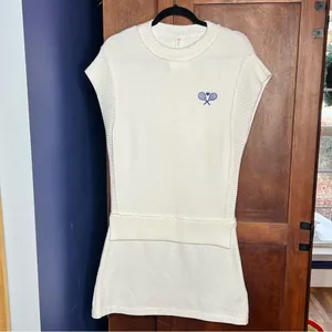 Anthropologie Daily Practice NWT Icon-Embroidered Muscle Sweater Mini Dress M thumbnail 2