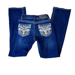 SKY Premium Collection Jeans Bootcut Women’s Size 1/2 Rhinestone Pocket Low Rise thumbnail 2