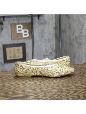 A New Day Womens Sammie Shoes Sequin Ballet Flats 94685489 Gold Yellow 9M thumbnail 6