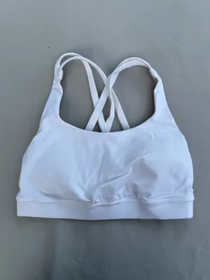 lululemon athletica Crossback Wireless Sports Bra White Beige Size 2 thumbnail 4