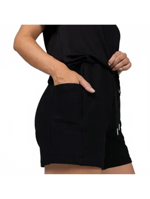 Allwear Organic Cotton Sweat Shorts Natural Black Women's Size Large thumbnail 3