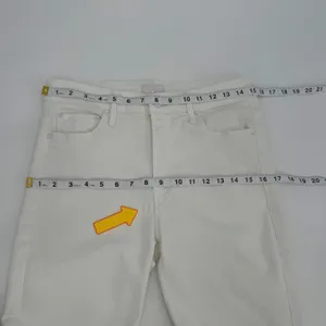 Mother Jeans Women’s 29 White Denim the Insider Crop Step Fray 27” FLAW thumbnail 3