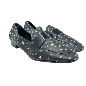 Diane von Furstenberg Lafayette Star‎ Leather Loafers Black Size US 9.5 thumbnail 4