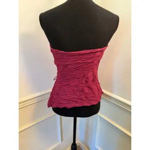 Silence + Noise Remy Textured Asymmetrical Tube Top Berry Maroon Y2K Side Tie thumbnail 5