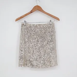 Love on a Hanger Sequin Mini Skirt Silver Sparkle Party Glam‎ Size 7 thumbnail 2