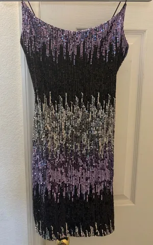 B. Darlin purple and black sequin dress thumbnail 1