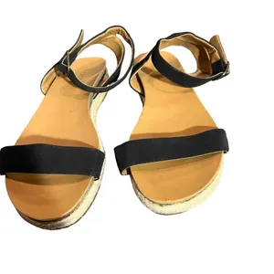 SODA Tacoma Espadrille Black Open Toe Ankle Strap Sandals Women's Size‎ 10 thumbnail 2
