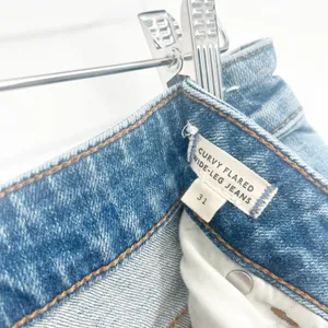 Madewell Womens Curvy Flared Wide-Leg Jeans Boho Raw‎ Hem DM7401 Blue Size 31 thumbnail 5