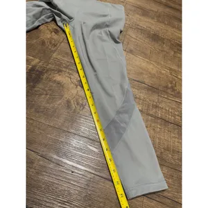 Athleta gray beige tan leggings mesh detail thumbnail 6