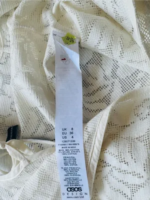 ASOS Womans Size 4 See Through,beach summer, jumpsuit wide leg in cream color thumbnail 12