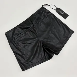 SPYM Faux Leather Skort XL Black Asymmetrical Wrap Front High Waisted Mini thumbnail 8