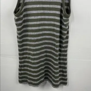 ATM Anthony Thomas Melillo Olive and Gray Striped Tank Top thumbnail 12