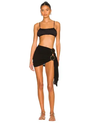 lovewave The Alissa Mini Skirt in Black Medium Womens Saron Wrap Coverup thumbnail 10