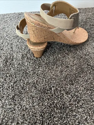 St. John's Bay Metallic Gold Thong Cork Sandals thumbnail 4
