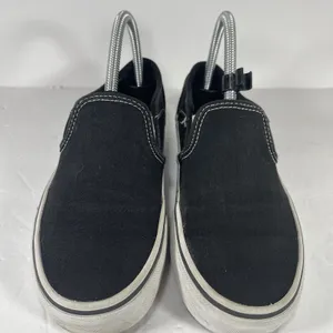 Vans Classic Slip-On Black/White Canvas Skate Shoes Women’s Size 6.5 thumbnail 3