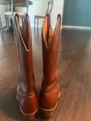 Wolverine Chestnut Brown Leather Western Heeled Boots 7.5 thumbnail 9