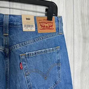 NWT Levi’s High Waisted Straight Jeans in Joe Strut Destructed size 30x29 NEW thumbnail 7