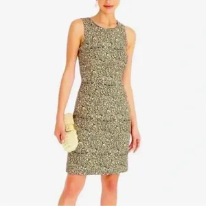 NWT J. CREW Basketweave Sleeveless Sheath Dress Leopard Print Women’s Sz 2 XS/S thumbnail 2