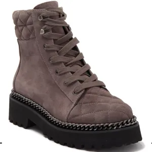 Vince‎ Camuto Merindil Combat Boot Gray Leather Suede Size 7 thumbnail 1