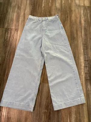 Zara Wide Leg Light Wash Croo Pant Jeans Size 4 thumbnail 1