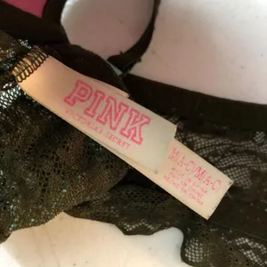 PINK Victorias Secret Lace Bralette Wire Free Olive Green M (A-C) thumbnail 3