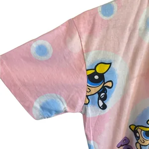 Powerpuff Girls Pink lady Vintage 90s Cotton T-shirt dress Graphic Tee Dress thumbnail 5