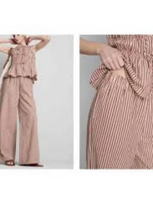 Primark seersucker white and red vertical striped set thumbnail 2
