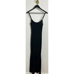 SKIMS Ribbed Long Slipdress in Onyx Black Size Medium thumbnail 9