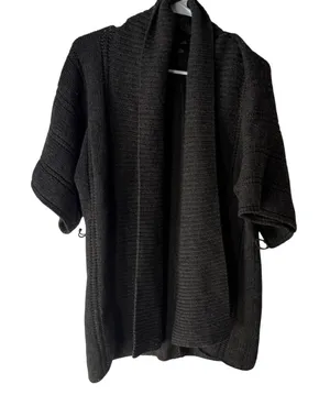 Christopher Fischer Charcoal Wool Cashmere Kimono‎ Cardigan Sweater Size S thumbnail 1